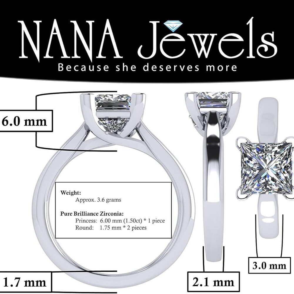 1to4ct Simulated Diamond Engagement ring Round-Princess-Cushion-Asscher Solitair - Picture 2 of 6